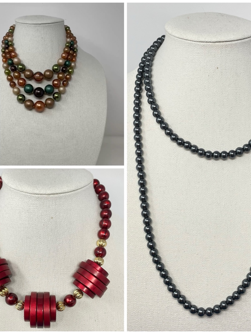 3 Vintage Beaded Necklaces